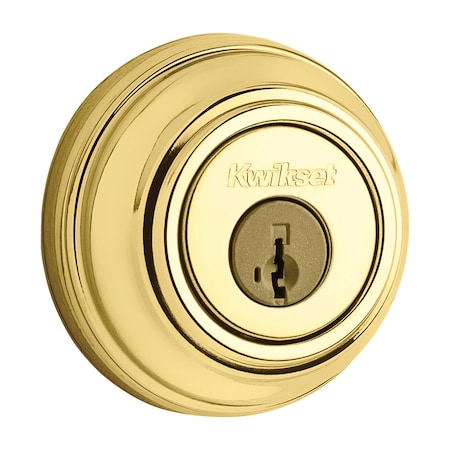 Kwikset Kwikset SmartKey Polished Brass Metal Deadbolt 99800-120